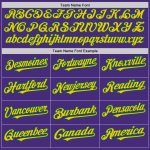 Personalized Purple Yellow-Kelly Green Authentic Raglan Sleeves Baseball Jersey Team Custom Name and Number