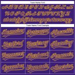 Personalized Purple Yellow Performance Vapor Golf Polo Shirt Team Custom Name and Number