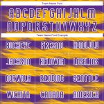 Personalized Purple Yellow-White Abstract Lines Sublimation Volleyball Uniform Jersey Team Custom Name and Number