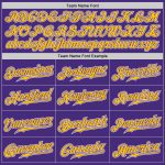 Personalized Purple Yellow-White Authentic Gradient Fashion Baseball Jersey Team Custom Name and Number