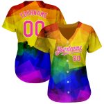Personalized Rainbow For Pride Month Love Is Love LGBT 3D Authentic Baseball Jersey Team Custom Name and Number