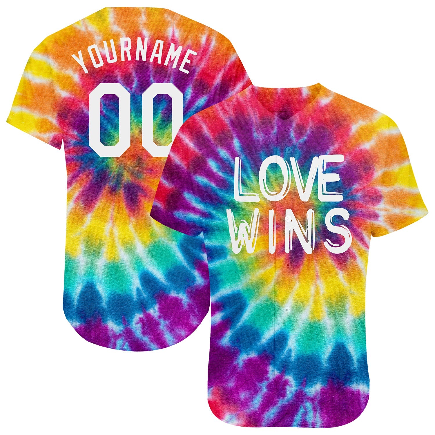 Personalized Rainbow For Pride Month Love Wins LGBT Authentic Baseball Jersey Team Custom Name and Number