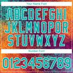 Personalized Red Aqua-White 3D Pattern Design Holi Festival Color Powder Performance T-Shirt Team Custom Name and Number