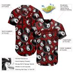 Personalized Red Black 3D Pattern Design Billiards Snooker 8 Ball Authentic Baseball Jersey Team Custom Name and Number