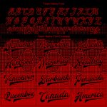 Personalized Red Black 3D Pattern Design Bomber Full-Snap Varsity Letterman Jacket Team Custom Name and Number