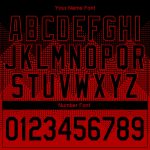 Personalized Red Black 3D Pattern Design Bomber Full-Snap Varsity Letterman Jacket Team Custom Name and Number