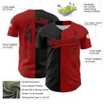 Personalized Red Black 3D Pattern Design Gothic Style Rose Authentic Baseball Jersey Team Custom Name and Number