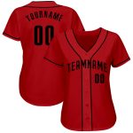 Personalized Red Black Authentic Baseball Jersey