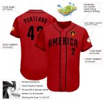 Personalized Red Black Authentic Baseball Jersey