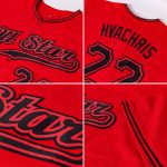 Personalized Red Black Authentic Baseball Jersey Team Custom Name and Number