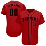 Personalized Red Black Authentic Baseball Jersey