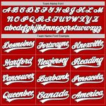 Personalized Red Black Authentic Throwback Baseball Jersey Team Custom Name and Number