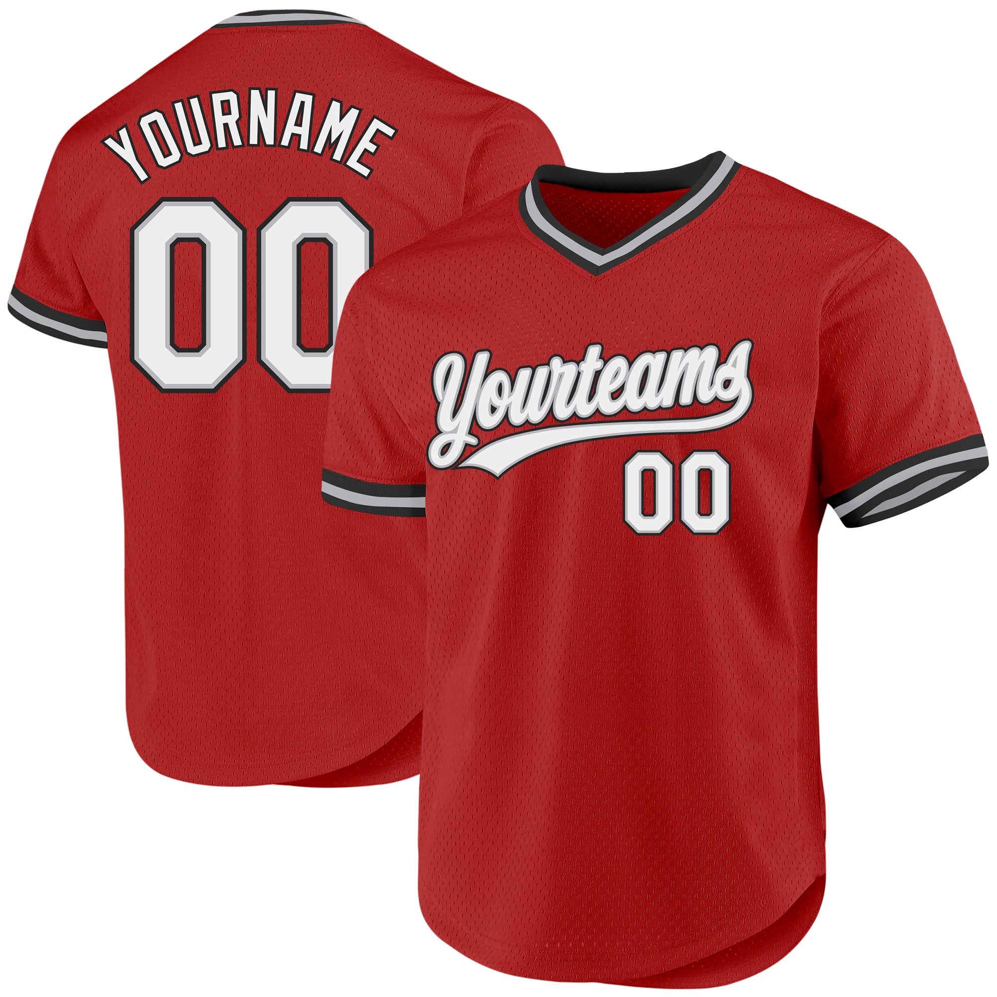 Personalized Red Black Authentic Throwback Baseball Jersey Team Custom Name and Number