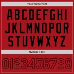 Personalized Red Black Bomber Full-Snap Varsity Letterman Jacket Team Custom Name and Number