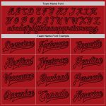 Personalized Red Black Bomber Full-Snap Varsity Letterman Jacket Team Custom Name and Number