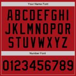 Personalized Red Black Bomber Full-Snap Varsity Letterman Two Tone Jacket Team Custom Name and Number