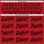 Personalized Red Black Bomber Full-Snap Varsity Letterman Two Tone Jacket Team Custom Name and Number