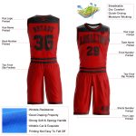 Personalized Red Black Color Block Round Neck Sublimation Basketball Suit Jersey