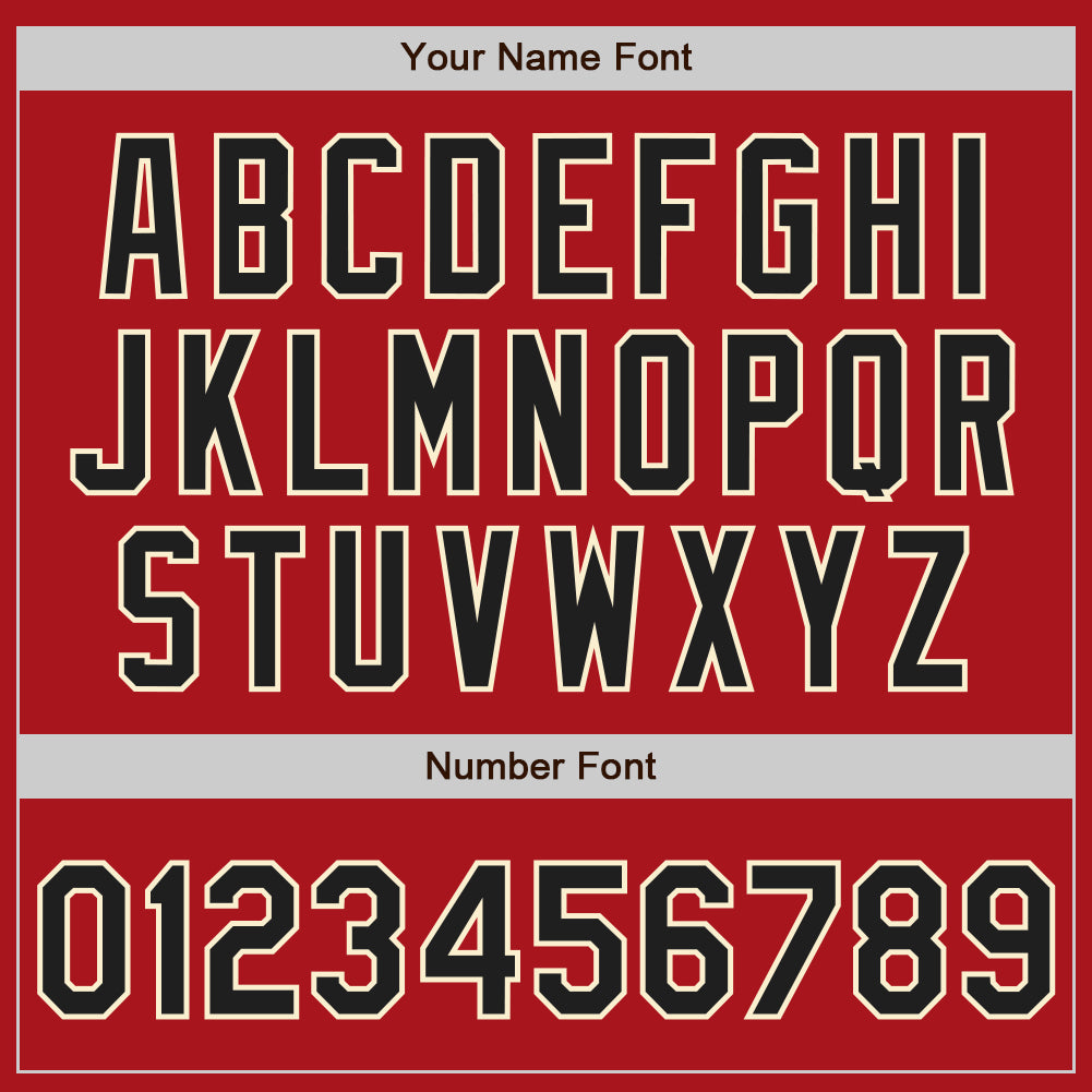 Personalized Red Black-Cream Authentic Raglan Sleeves Baseball Jersey Team Custom Name and Number Personalized Red Black-Cream Authentic Raglan Sleeves Baseball Jersey Team Custom Name and Number - Image 5