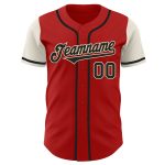 Personalized Red Black-Cream Authentic Two Tone Baseball Jersey Team Custom Name and Number