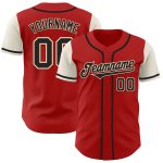 Personalized Red Black-Cream Authentic Two Tone Baseball Jersey Team Custom Name and Number