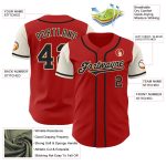 Personalized Red Black-Cream Authentic Two Tone Baseball Jersey Team Custom Name and Number