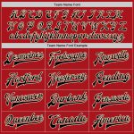 Personalized Red Black-Cream Bomber Full-Snap Varsity Letterman Two Tone Jacket Team Custom Name and Number