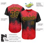 Personalized Red Black-Gold 3D Pattern Design Authentic Baseball Jersey Team Custom Name and Number