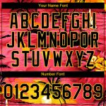 Personalized Red Black-Gold 3D Pattern Design Sun Beach Hawaii Palm Trees Performance T-Shirt Team Custom Name and Number