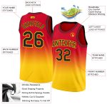 Personalized Red Black-Gold Authentic Fade Fashion Basketball Jersey Team Custom Name and Number