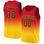 Personalized Red Black-Gold Authentic Fade Fashion Basketball Jersey Team Custom Name and Number