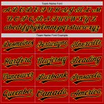 Personalized Red Black-Gold Authentic Throwback Baseball Jersey Team Custom Name and Number
