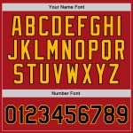 Personalized Red Black-Gold Authentic Throwback Basketball Jersey