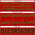 Personalized Red Black-Gold Authentic Throwback Basketball Shorts