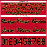 Personalized Red Black-Gold Authentic Throwback Basketball Shorts Team Custom Name and Number