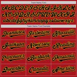 Personalized Red Black-Gold Authentic Two Tone Baseball Jersey Team Custom Name and Number
