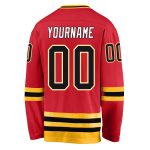Personalized Red Black-Gold Hockey Jersey Team Custom Name and Number