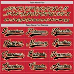 Personalized Red Black-Gold Hockey Jersey Team Custom Name and Number