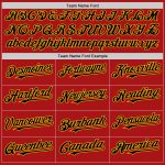 Personalized Red Black-Gold Mesh Authentic Throwback Baseball Jersey Team Custom Name and Number