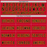 Personalized Red Black-Gold Mesh Authentic Throwback Football Jersey Team Custom Name and Number
