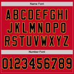 Personalized Red Black-Gold Mesh Authentic Throwback Football Jersey Team Custom Name and Number