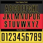 Personalized Red Black-Gold Sublimation German Flag Soccer Uniform Jersey Team Custom Name and Number