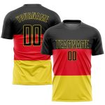 Personalized Red Black-Gold Sublimation German Flag Soccer Uniform Jersey Team Custom Name and Number