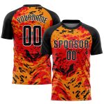 Personalized Red Black-Gold Sublimation Soccer Uniform Jersey Team Custom Name and Number