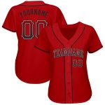 Personalized Red Black-Gray Authentic Drift Fashion Baseball Jersey Team Custom Name and Number