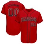 Personalized Red Black-Gray Authentic Drift Fashion Baseball Jersey Team Custom Name and Number
