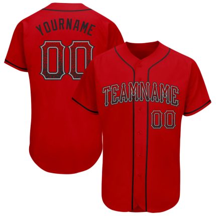 Personalized Red Black-Gray Authentic Drift Fashion Baseball Jersey Team Custom Name and Number