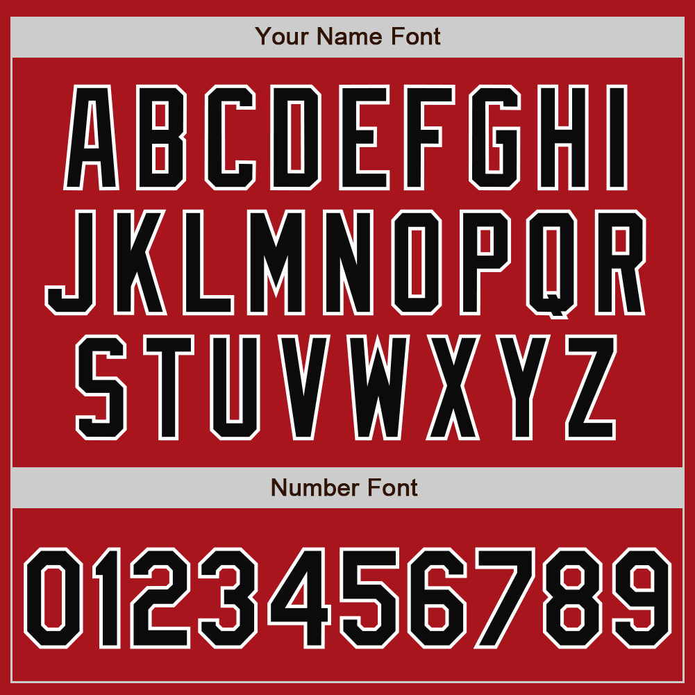 Personalized Red Black-Gray Bomber Full-Snap Varsity Letterman Split Fashion Jacket Team Custom Name and Number Personalized Red Black-Gray Bomber Full-Snap Varsity Letterman Split Fashion Jacket Team Custom Name and Number - Image 5