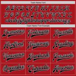 Personalized Red Black-Gray Bomber Full-Snap Varsity Letterman Two Tone Jacket Team Custom Name and Number