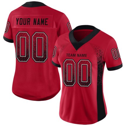 Personalized Red Black-Gray Mesh Drift Fashion Football Jersey Team Custom Name and Number